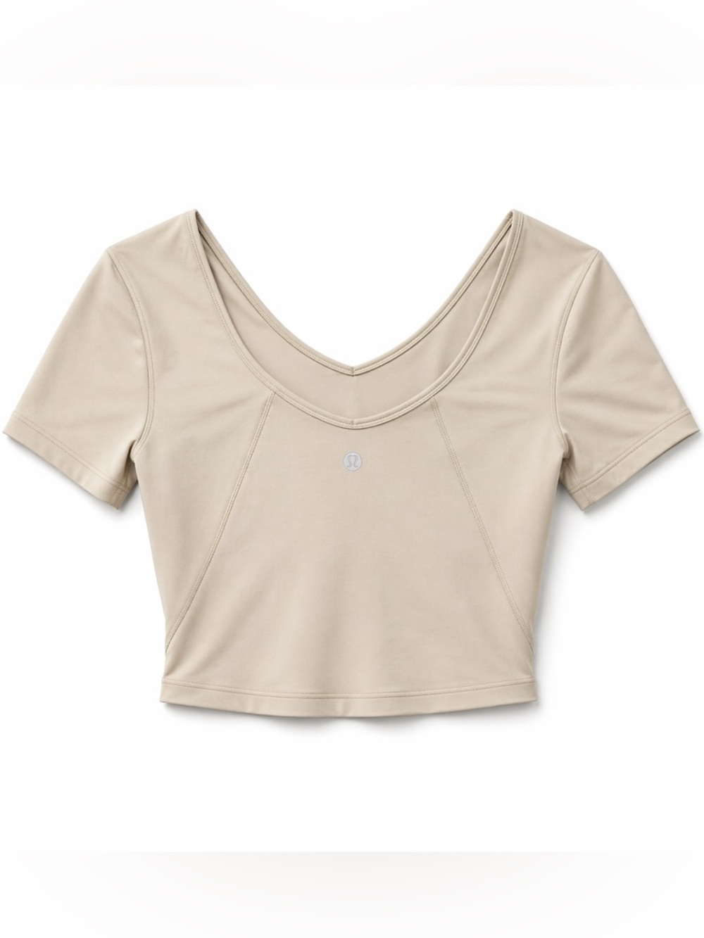 Lululemon Athletica Beige V-Neck Crop Top